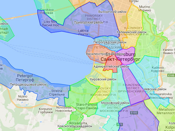 Административная карта петербурга